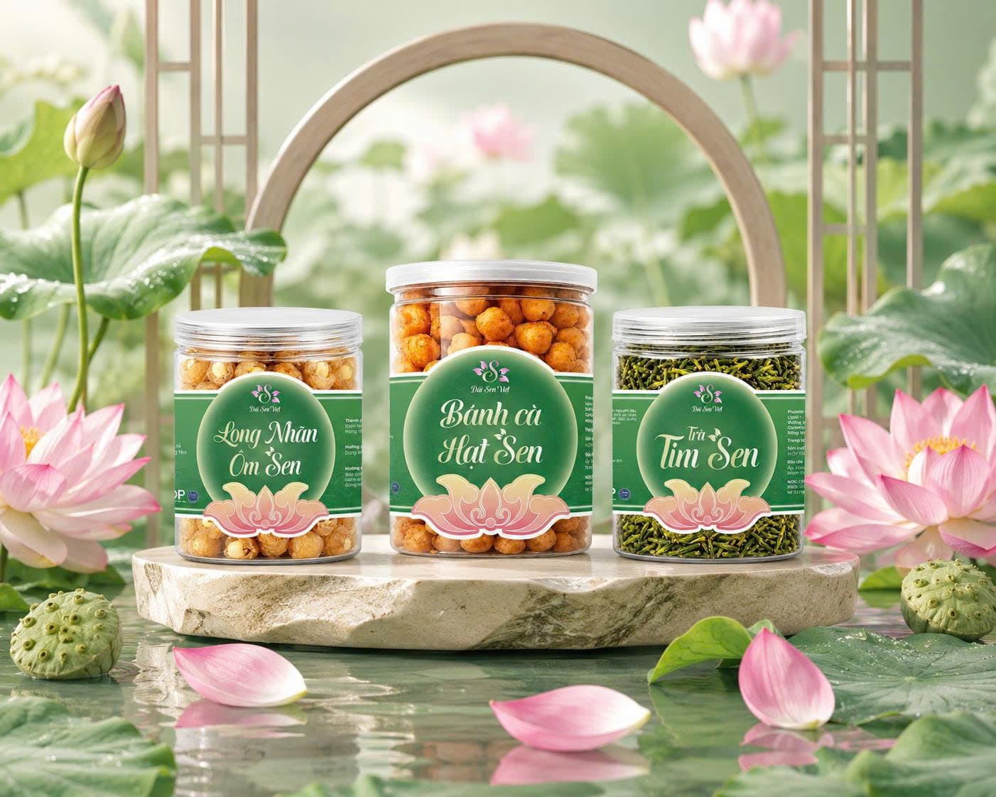 Combo 1: Trà Tim Sen + Bánh Cà Hạt Sen + Long Nhãn Ôm Sen